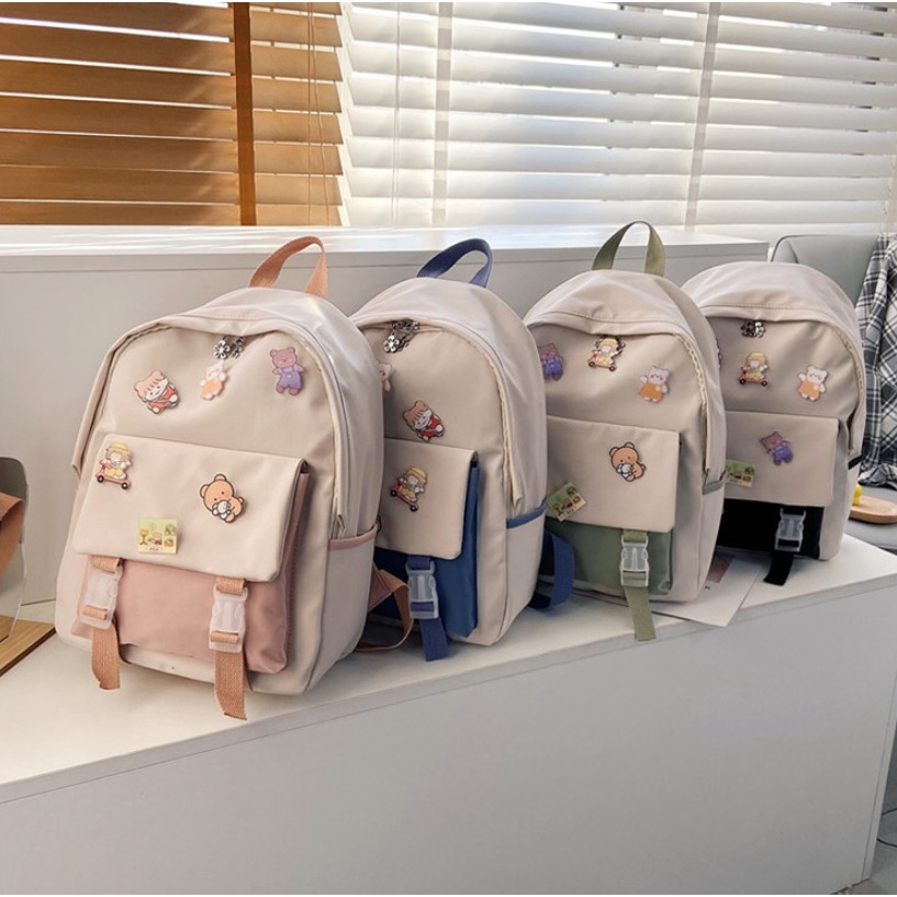 TFT AX200313 92977 AX977 T49 R6818 (1 KG MUAT 3) Tas Ransel Wanita Nylon Nilon import terbaru Ready Warna pink cantik lucu