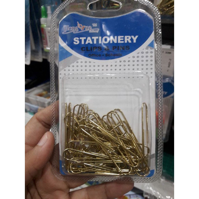 

paper clip gold emas (besar) - penjepit kertas