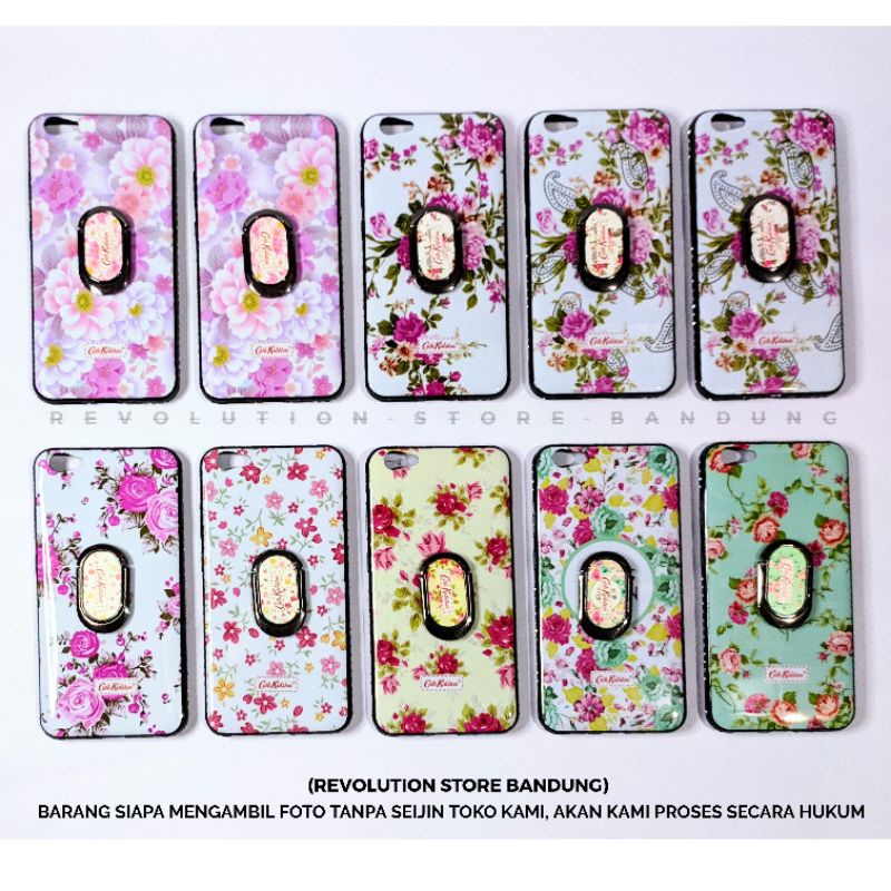 Silikon Hp Luxury Vivo Y65 Y66 Y67 Y69 Y71 V5 V5s Case With Ring Stand Motif Bunga Bunga Mewah Elega