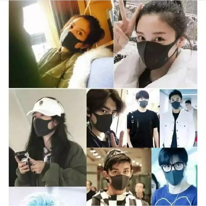 [BISA COD] Masker Korea Bahan Scuba Stretch Grade A Bahan Tebal Laser Cut + Jahit Rapih