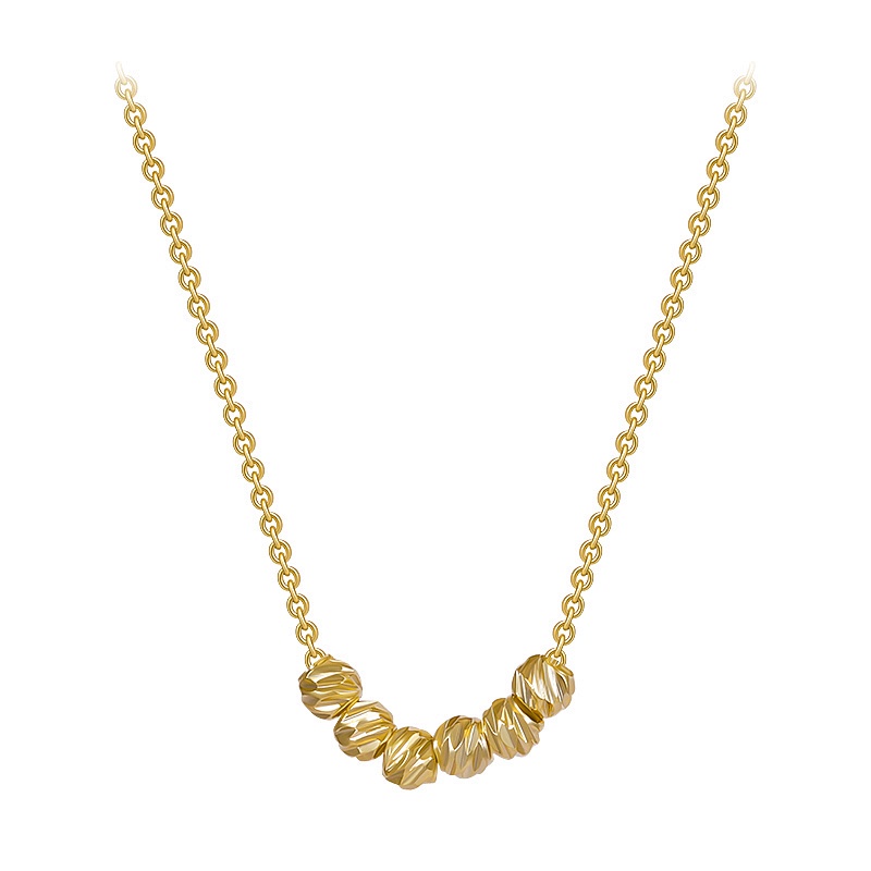 Aksesoris fashion wanita kalung manik-manik bulat kecil geometris high-end gaya Korea