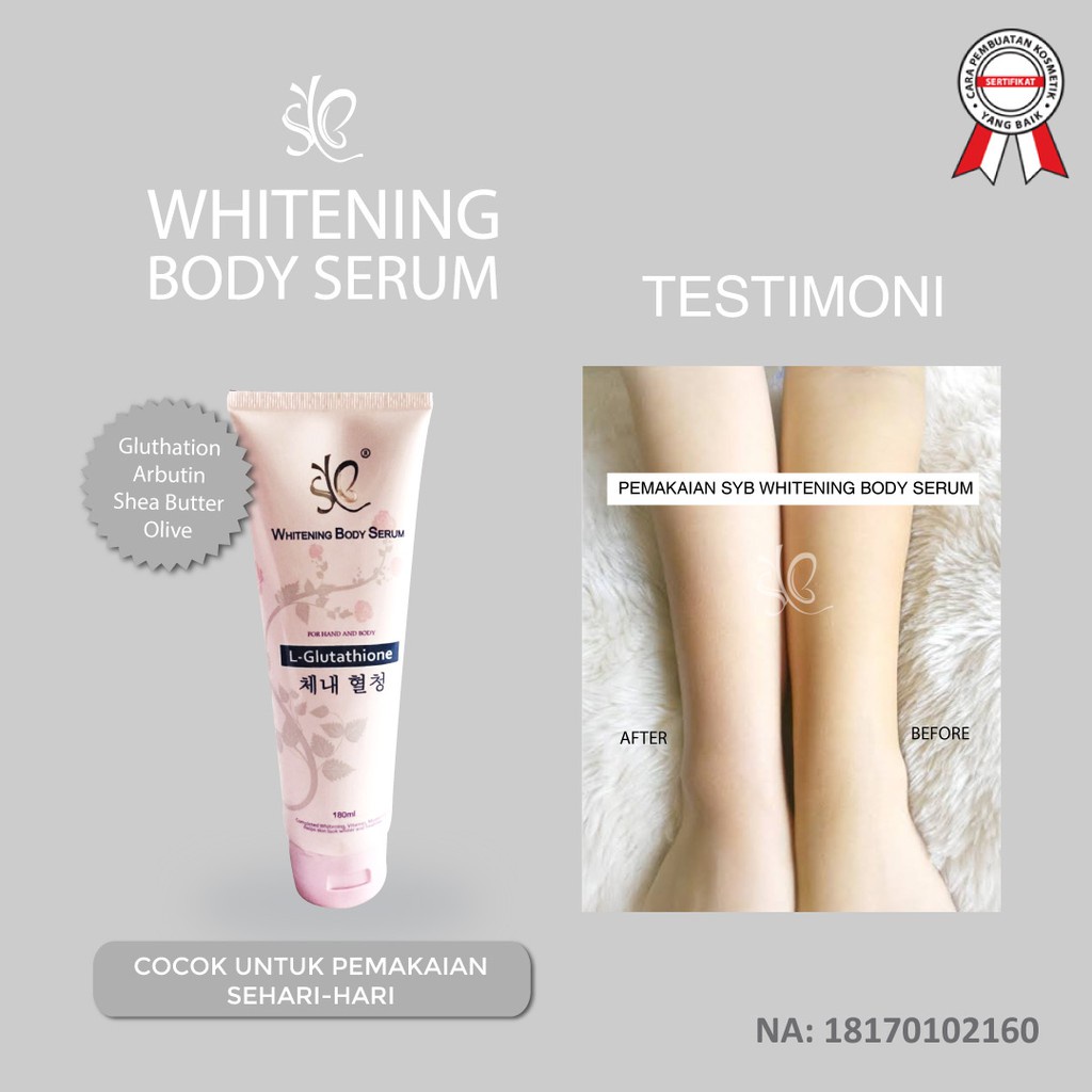 SYB Whitening Body Serum 180ml  Body Loyion  Pemutih Badan  BPOM (Victoria)