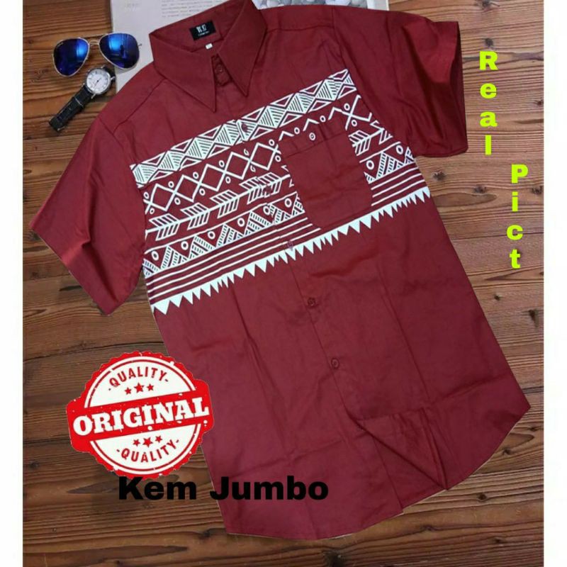[BOS45] KEMEJA PRIA LENGAN PENDEK/ KEMEJA BIGSIZE PRIA/ HEM JUMBO PRIA/ KEMEJA JUMBO COWOK KEREN