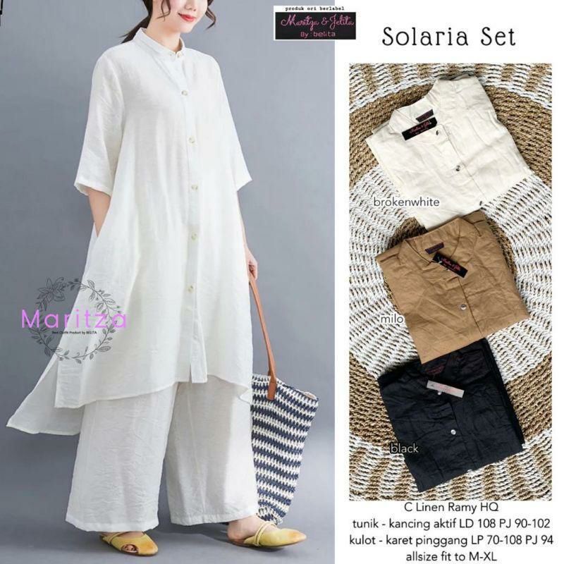 Setelan Jumbo Wanita Premium SOLARIA SET / ( long tunik + kulot ) / Titan Set / Setelan Wanita / Set