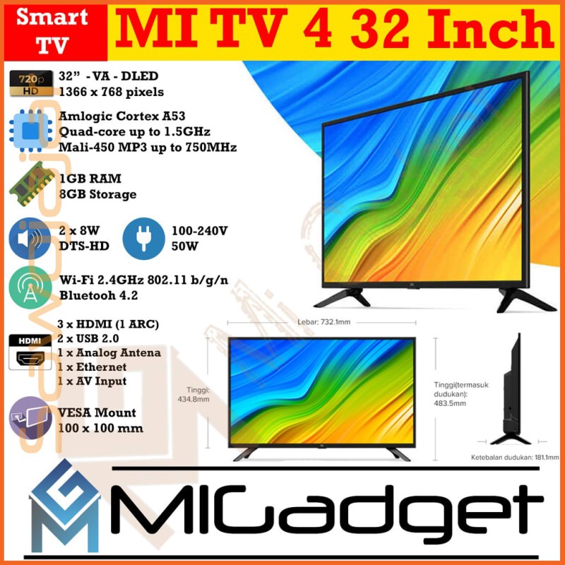 Xiaomi Mi TV 4 32 Inch Mi LED TV 4 MiTV 4 32 Inch Android Smart TV