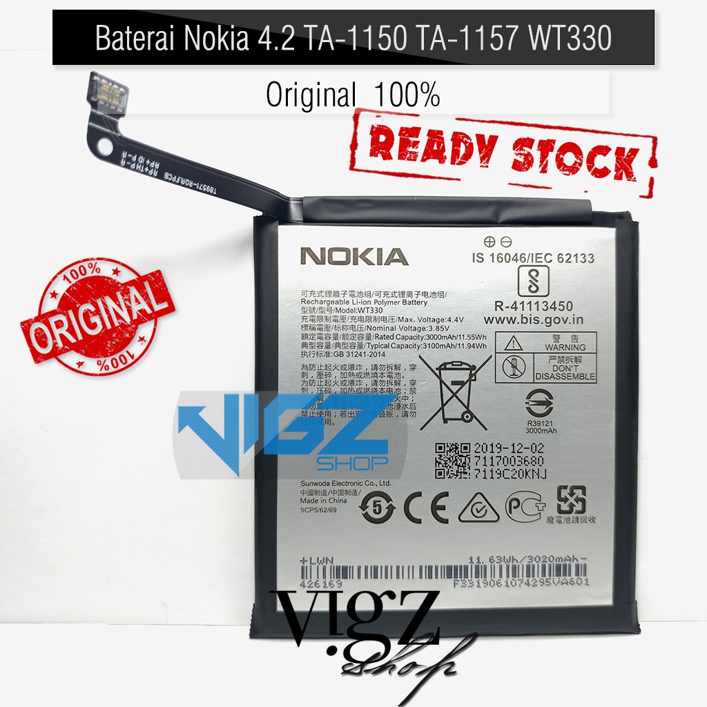 Battery Baterai Batre Nokia 4.2 TA-1150 TA-1157 WT330 Original 100%