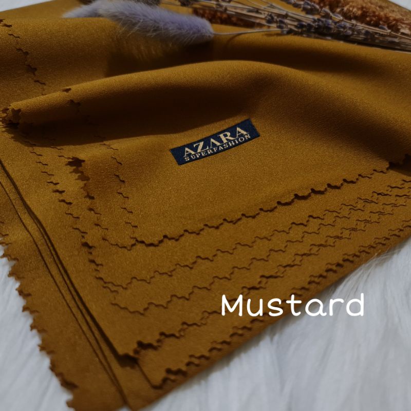 Azara Hijab Segiempat Diamond Lacer Cut 110X110 CM-Mustard