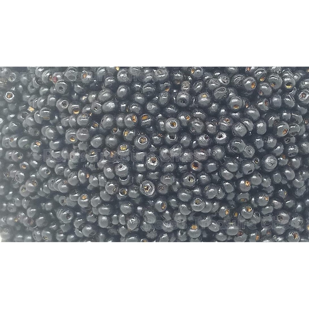 Mote Kayu Bulat Hitam