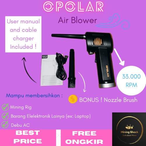 Wireless air duster blower opolar pembersih komputer mining rig kamera