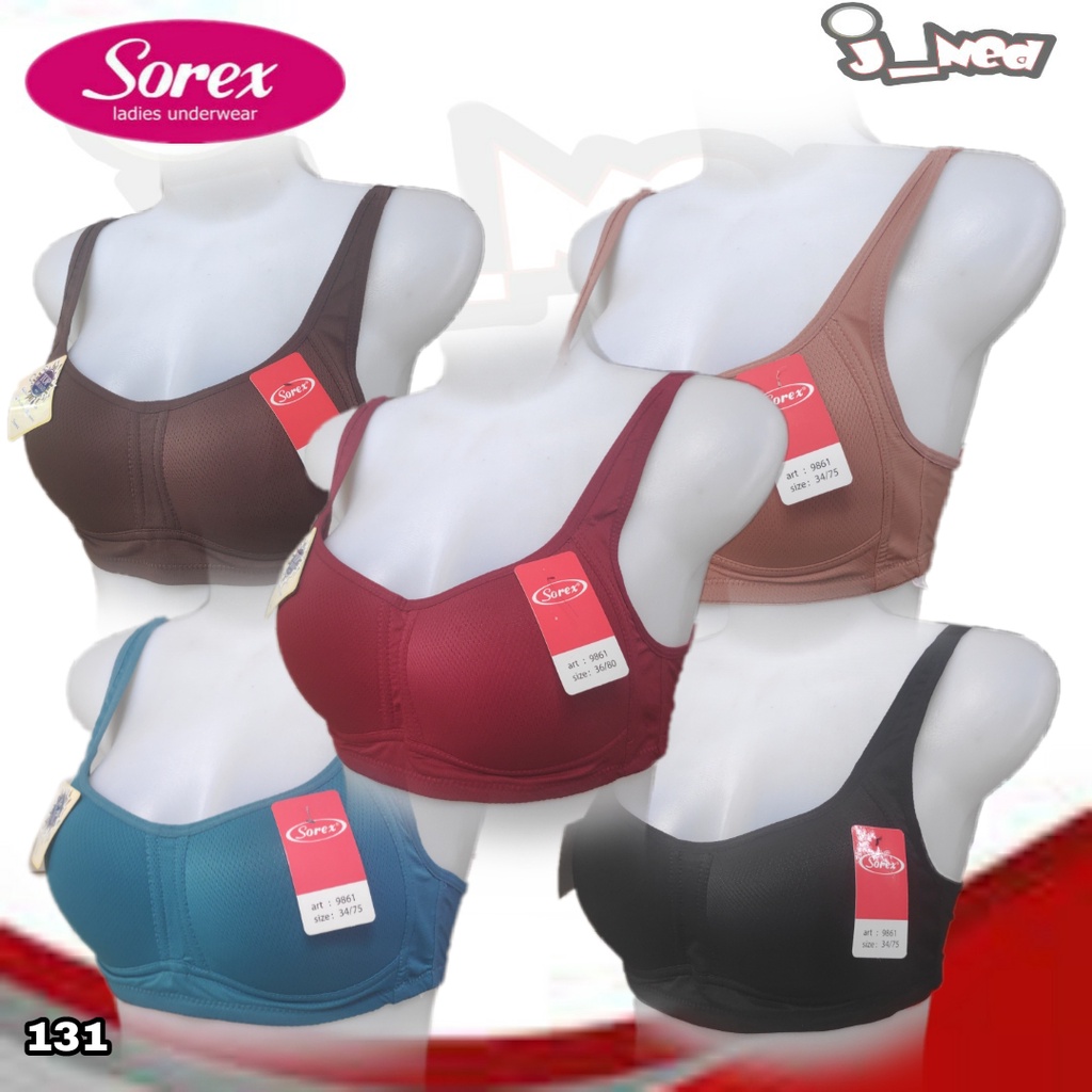 J131 BRA SOREX TALI LEBAR BUSA TANPA KAWAT EXTRA COMFORT CUP B  SIXE 34 - 40