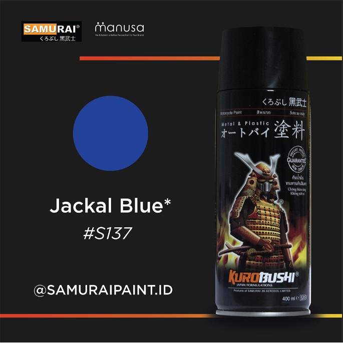 Samurai Paint Jackal Blue Suzuki #S137 Cat Aerosol Kualitas Kompresor cat khusus sepeda motor