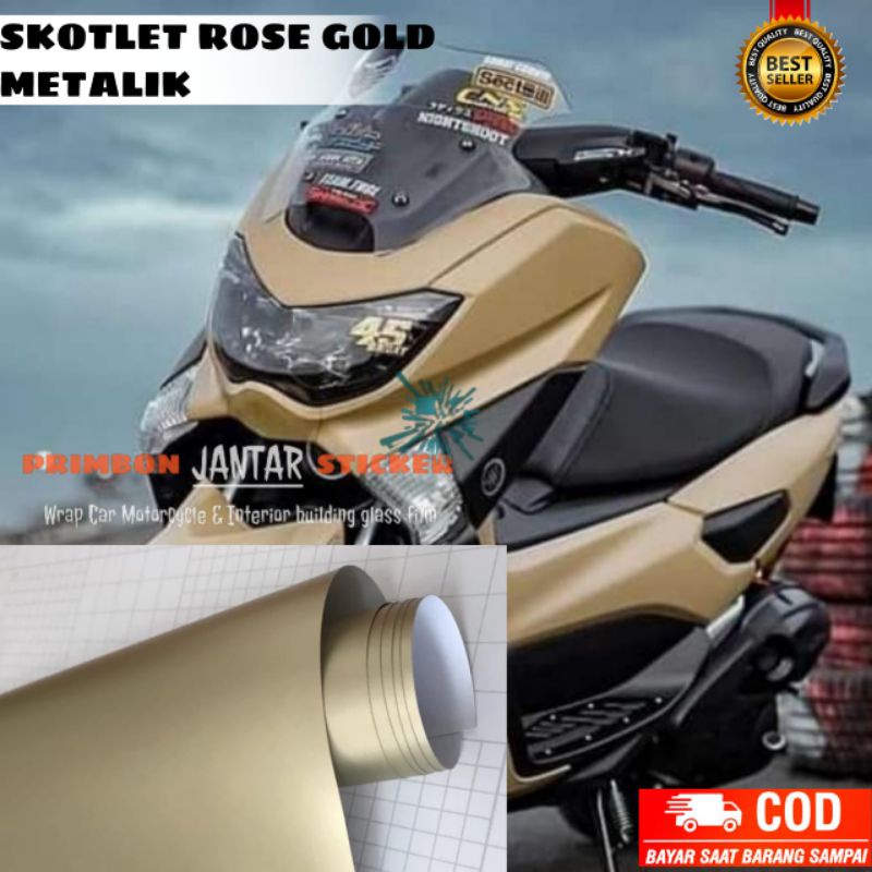 stiker skotlet metalik krom doff rose gold sticker motor metalic chrom doff mengkilap rose gold