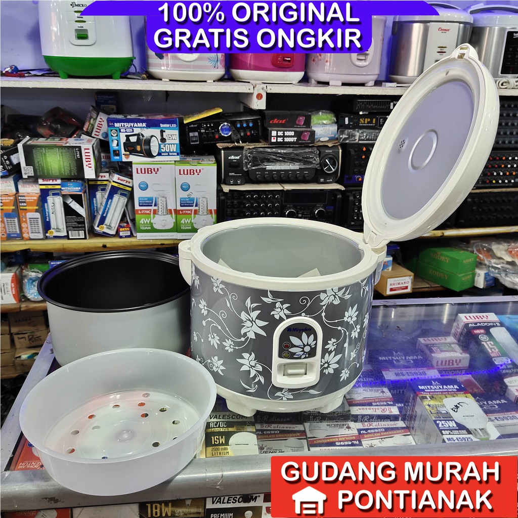 Ricecooker Miyako Mcm 528 1,8liter Silver Classic Magic Com Penanak nasi Anti lengket