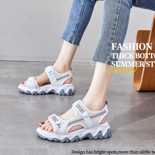 TBIG Sandal Tali AVERYL Wedges Wanita Import Korea Style Santai Wanita Remaja