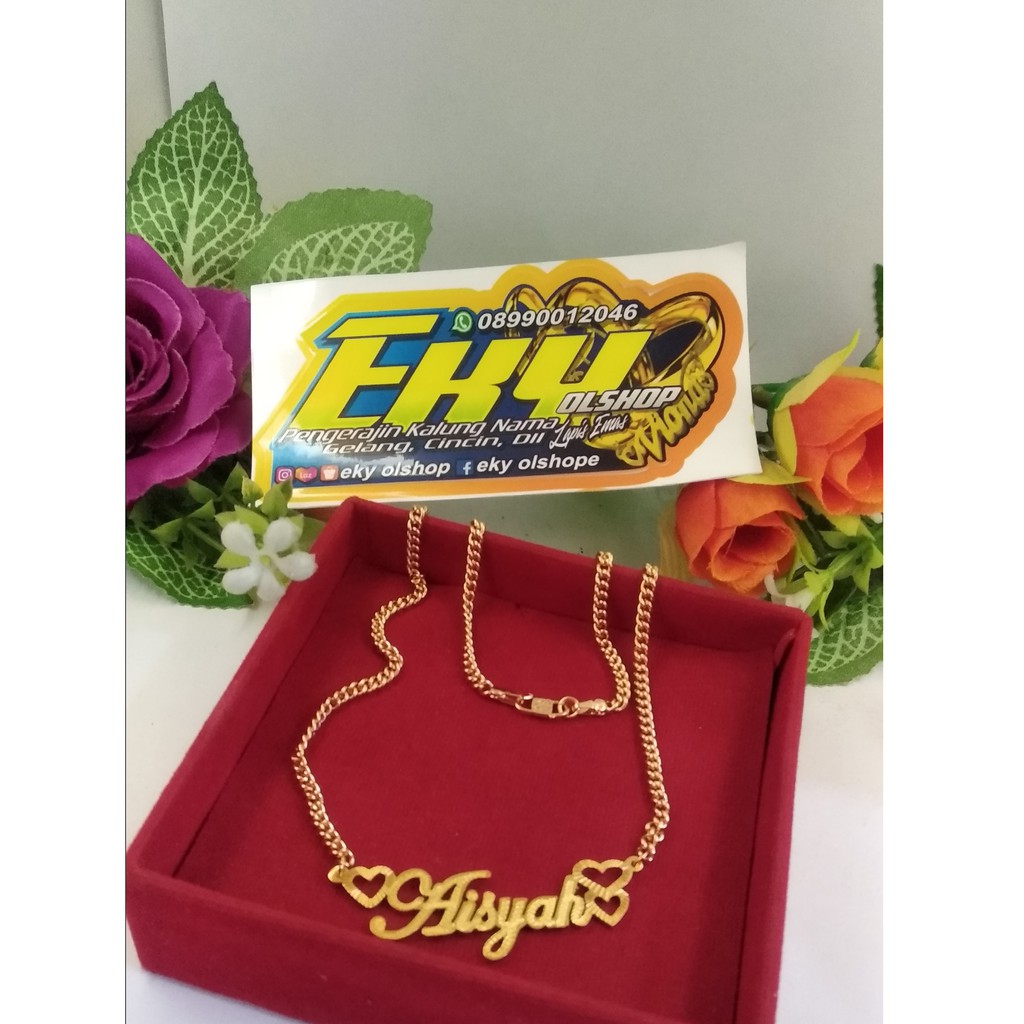 HARGA PROMO  Kalung Nama Lapis Emas Murni | Perhiasan Acc Kekinian