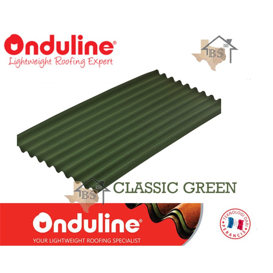 ATAP BITUMEN ONDULINE CLASSIC GREEN (95CM X 2M) ATAP ASPAL RINGAN