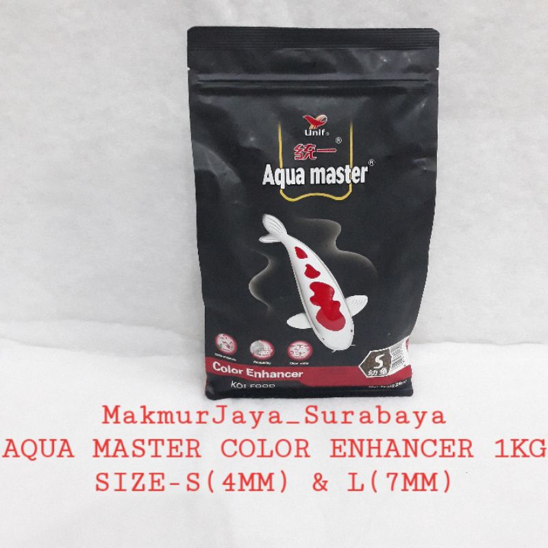 AQUA MASTER KOI FOOD COLOR ENCHANCER Size S(4MM)&amp; L(7MM) 1KG Makanan Ikan Hias Koi