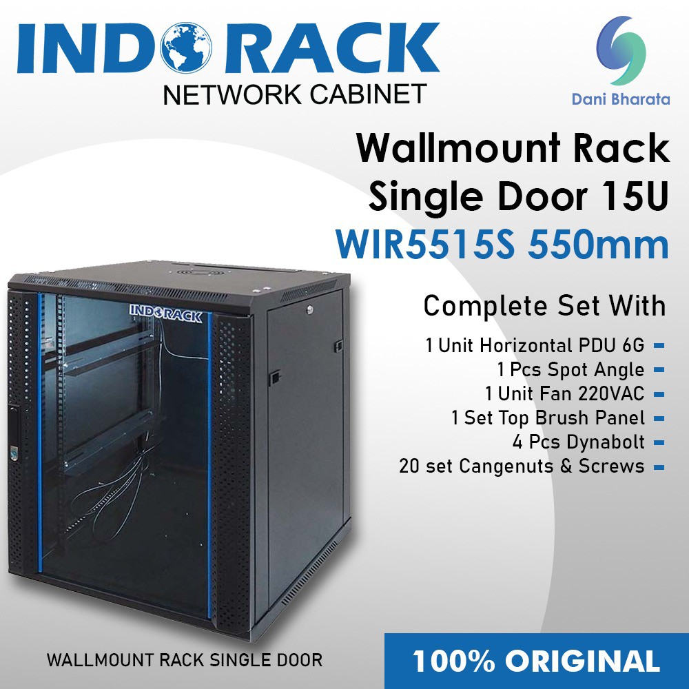 Wallmount Rack Single Door 15U WIR5515S 550mm