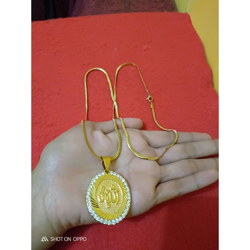 kalung belut titanium dinar permata pesta