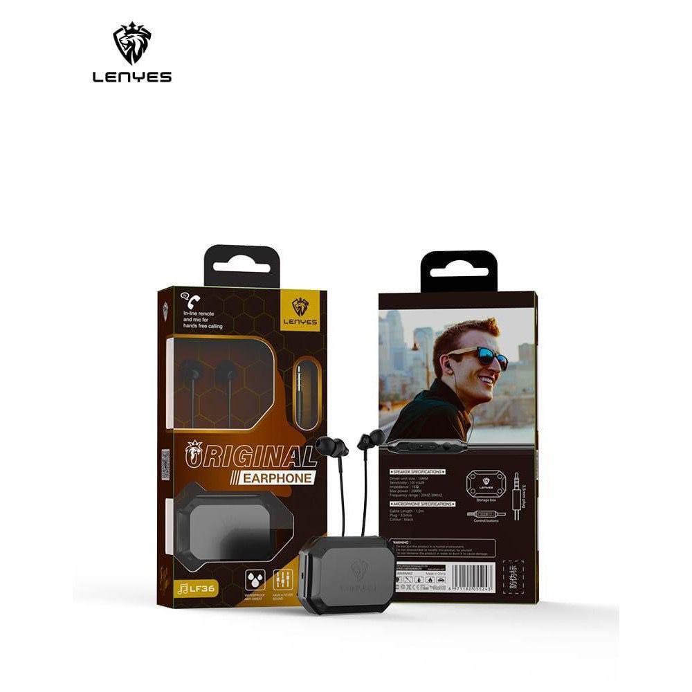 MINIGO HEADPHONE LF36 + BOX HEADSET GAMING LENYES LF36 IN EAR HIFI STEREO EARPHONES GAMING EXTRA BASS WITH HANDSFREE MICROPHONE