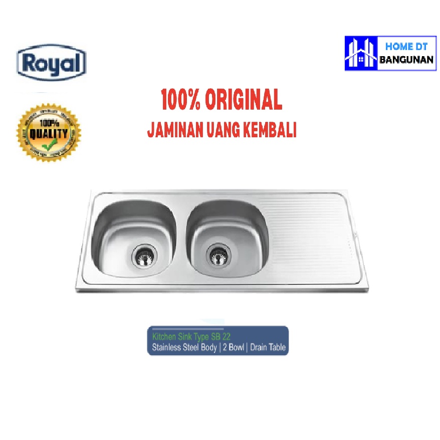 BAK CUCI PIRING KITCHEN SINK STAINLESS ROYAL SB 22