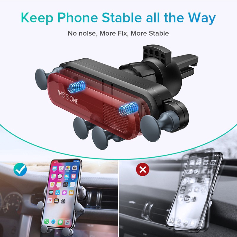 Universal Car Phone Holder Ventilasi Udara Auto Cell Phone Holder Mount Stand Gravity Bracket Untuk Ponsel Universal