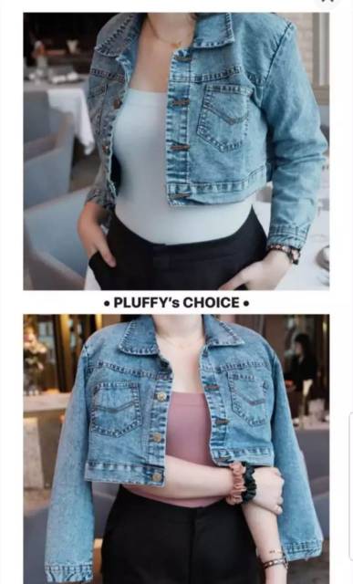 JAKET JEANS CROP WANITA BEST SELLER