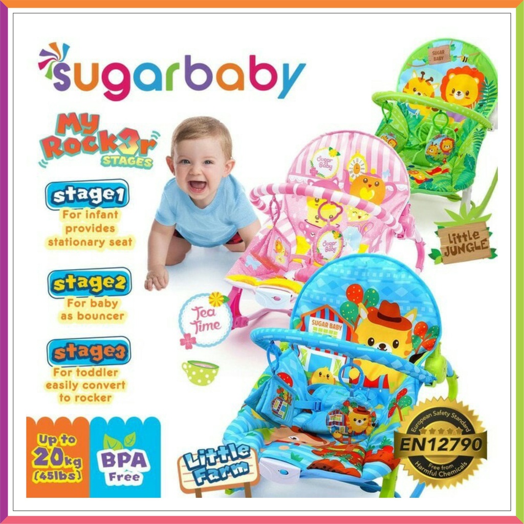 SUGAR BABY PREMIUM MY ROCKER 3 STAGES | SUGARBABY BOUNCER ( FREE BUBBLE WRAP )