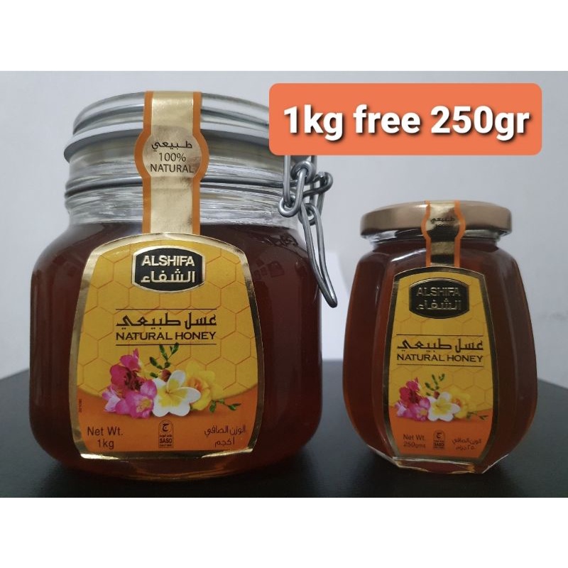 

paket madu alshifa 1kg bonus 250gr