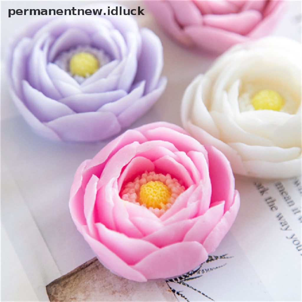 Cetakan Sabun Handmade Bentuk Bunga Peony Bahan Silikon Untuk Dekorasi Kue