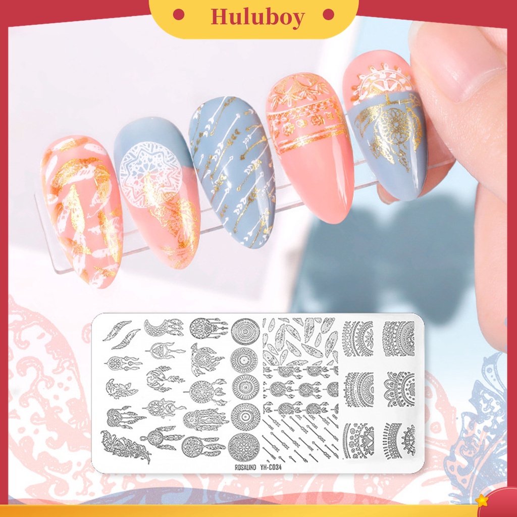 Huluboy Huluboy♡ Plat Stempel Kuku Aneka Motif Anti Karat Untuk Salon