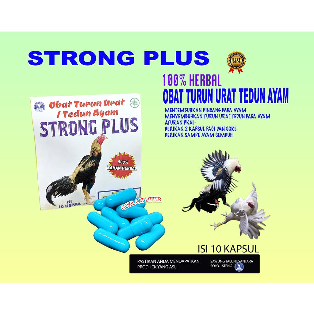 STRONG PLUS-OBAT TURUN URAT AYAM-(OBAT,VITAMIN,JAMU,PENGUAT, DOPING AYAM)