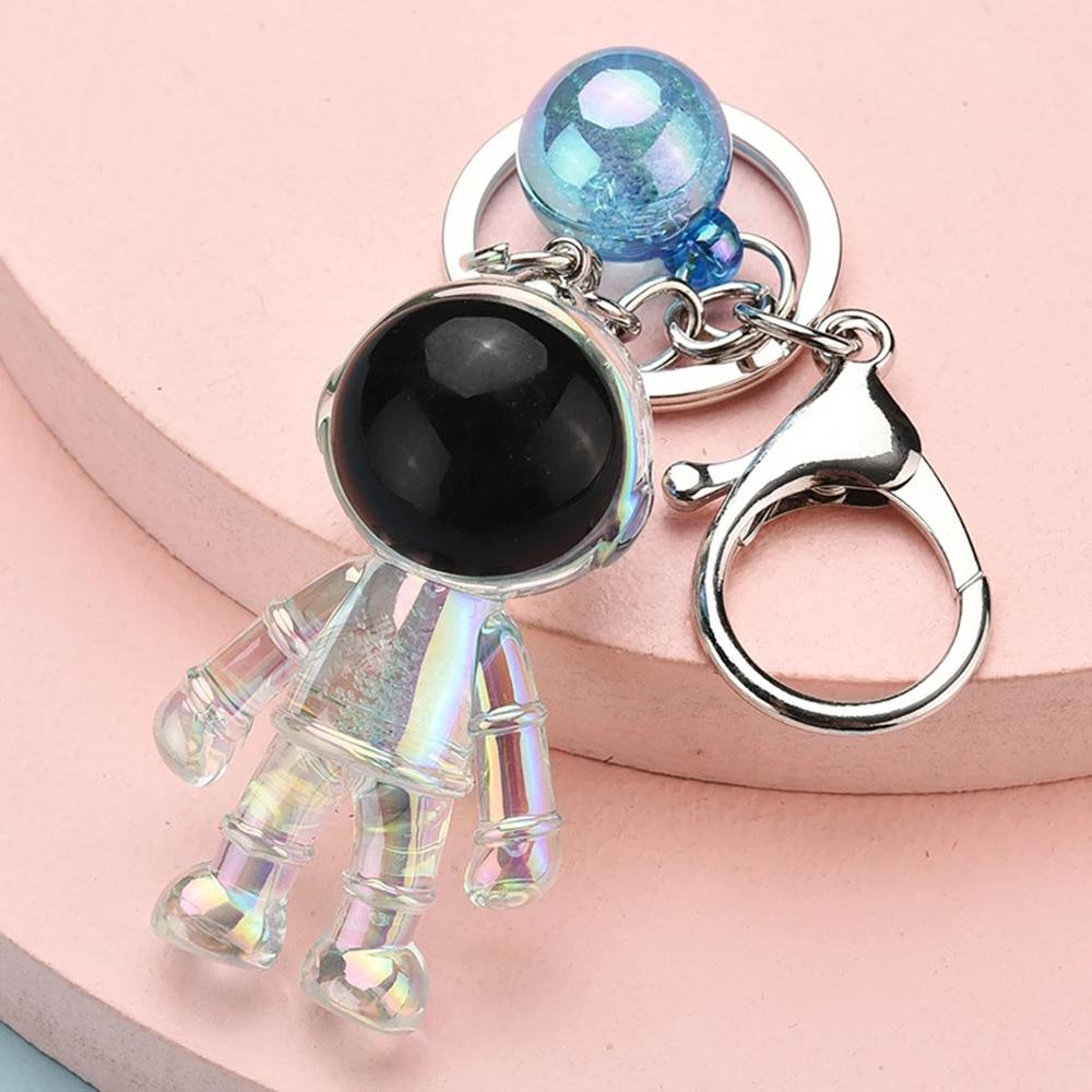 Lanfy Gantungan Kunci Hadiah Fashion Spaceman Key Chain Astronot Transparan Tempat Kunci