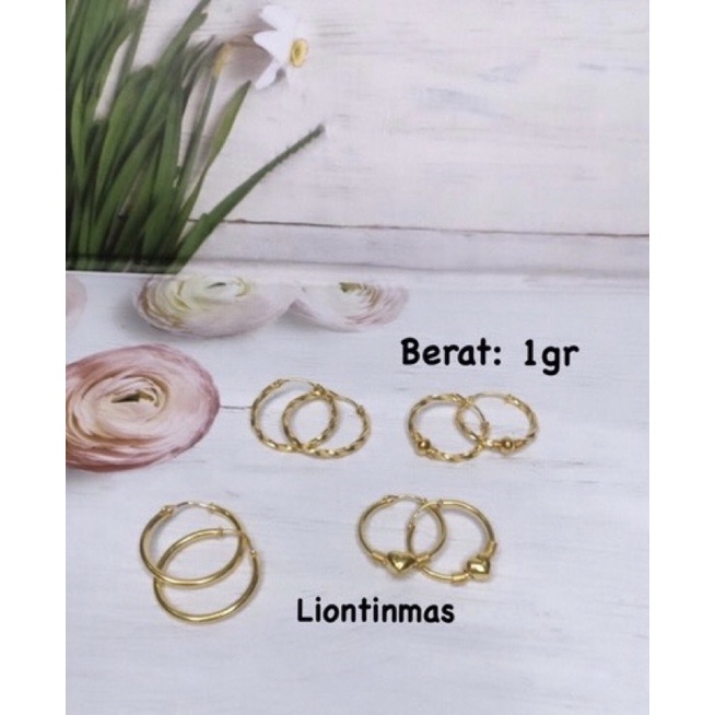 Anting Emas Ring Dewasa Emas Muda