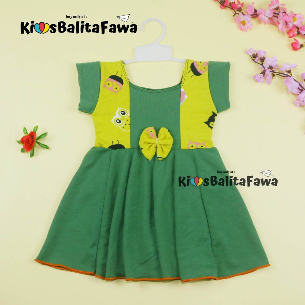 Dress Nadine uk Bayi 3-12 Bulan / Dres Pesta Baby Perempuan  Harian Pakaian Baju Cewek Murah Import