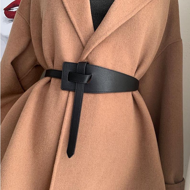 HOPYLOVY Belt Wanita Knotted Waist Ikat Pinggang Wanita Silang Simple Wide Lilit Leilani