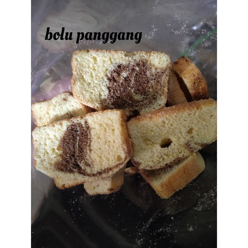 

bolu panggang empuk premium 250 gr | kue kering bolu panggang marmer | snack kiloan camilan