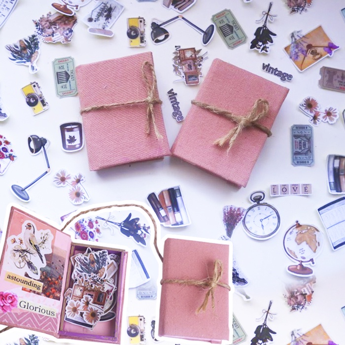 

48 Stickers Vintage with Aestethic box