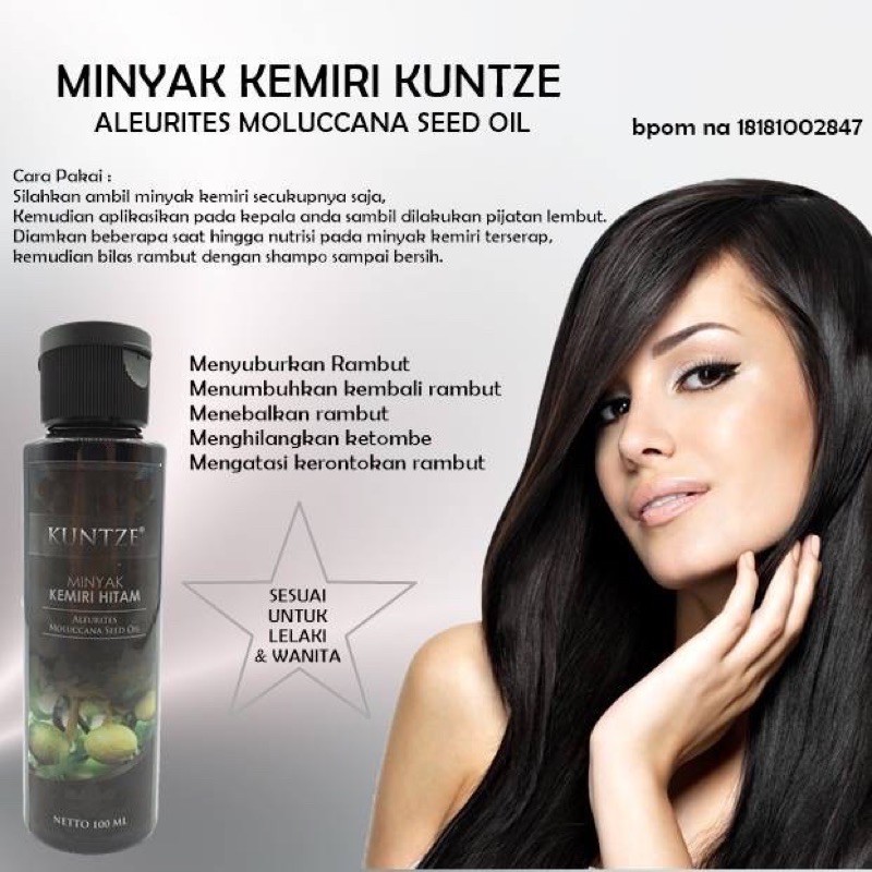 KUNTZE MINYAK KEMIRI murah 100ml / minyak kemiri original/ perawatan rambut rontok