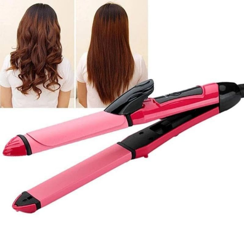 Catokan Rambut 2in1 Straight Curly / Catok Nova NHC-2009 Meluruskan &amp; Keritingin Rambut