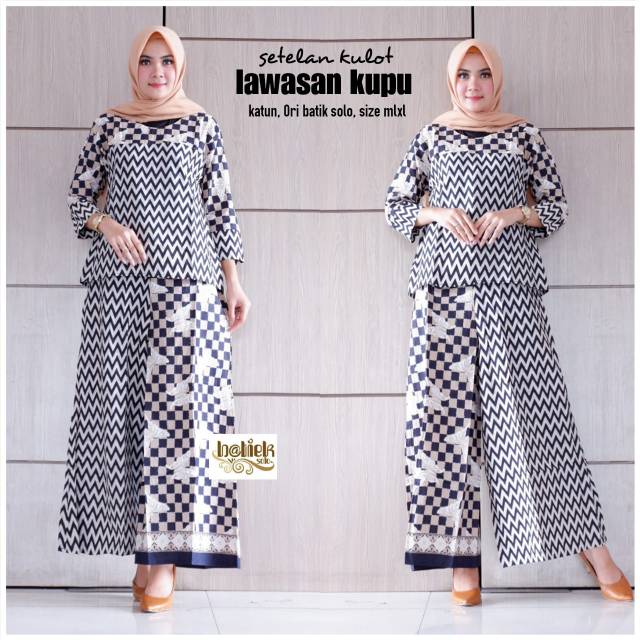 Setelan Kulot Lawasan Kupu/ setelan kulot/ kulot batik murah