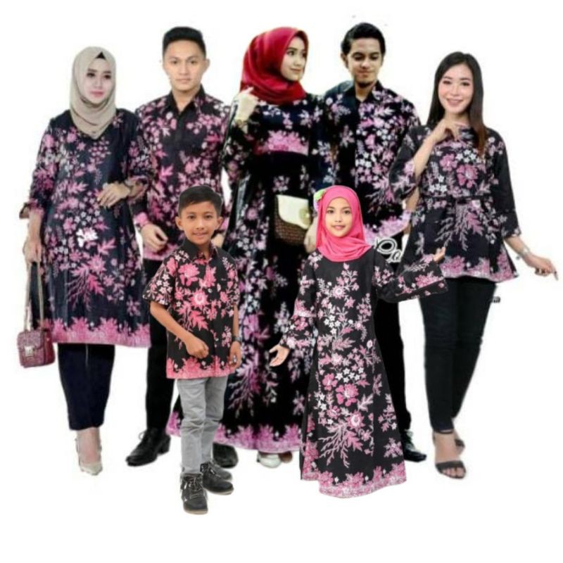 BISA PISAH Batik Couple Keluarga Sania ruffle ori ndoro jowi TERMURAH cibulan pink