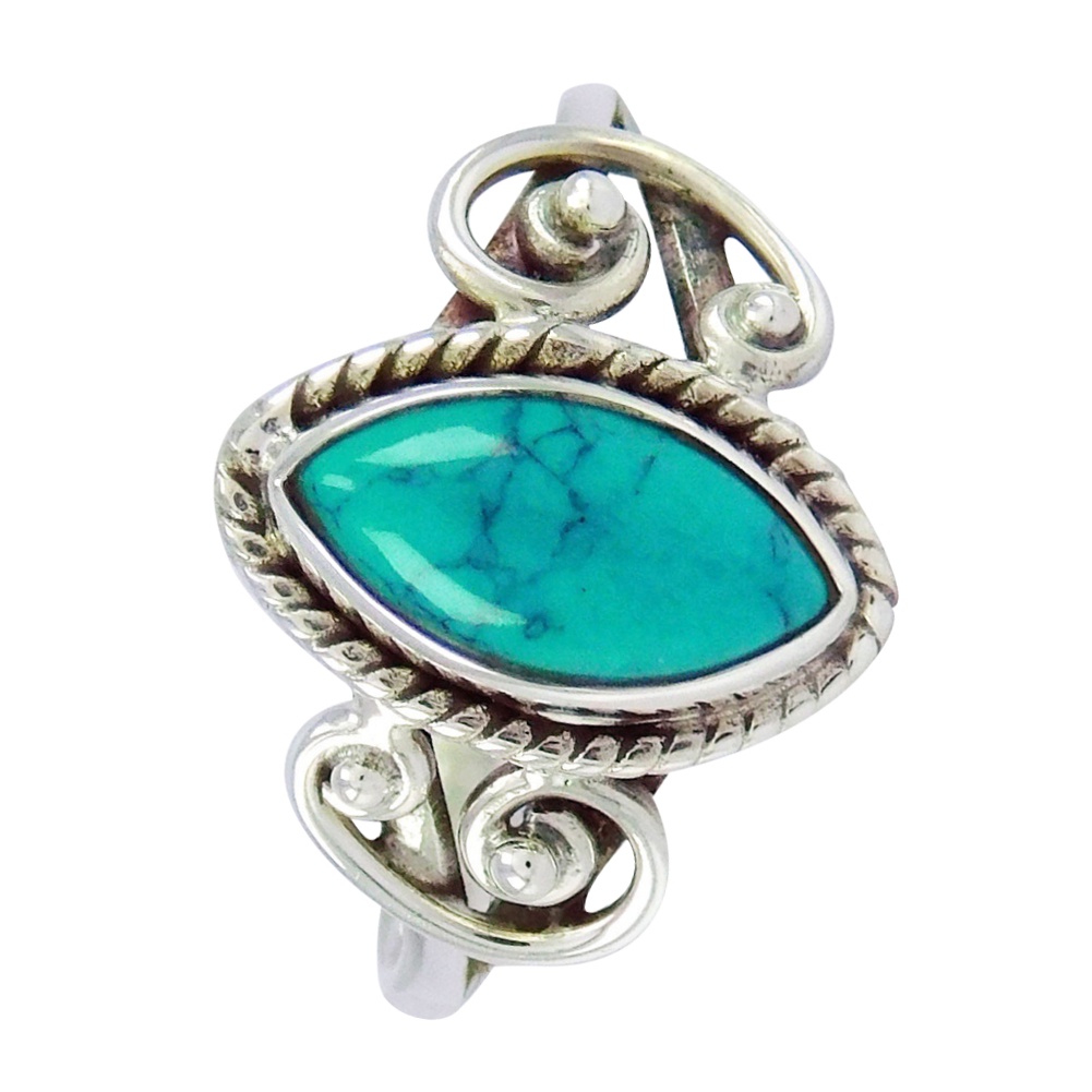 Hu Hu Hu Hu Hu Alat Bantu Pasang Kacamata♡ Cincin Antik Gaya Tibet Aksen Batu Turquoise Untuk Hadiah Wanita