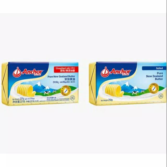 

Anchor Unsalted & Salted Butter 227 GR Halal Enak Import New Zealand Premium