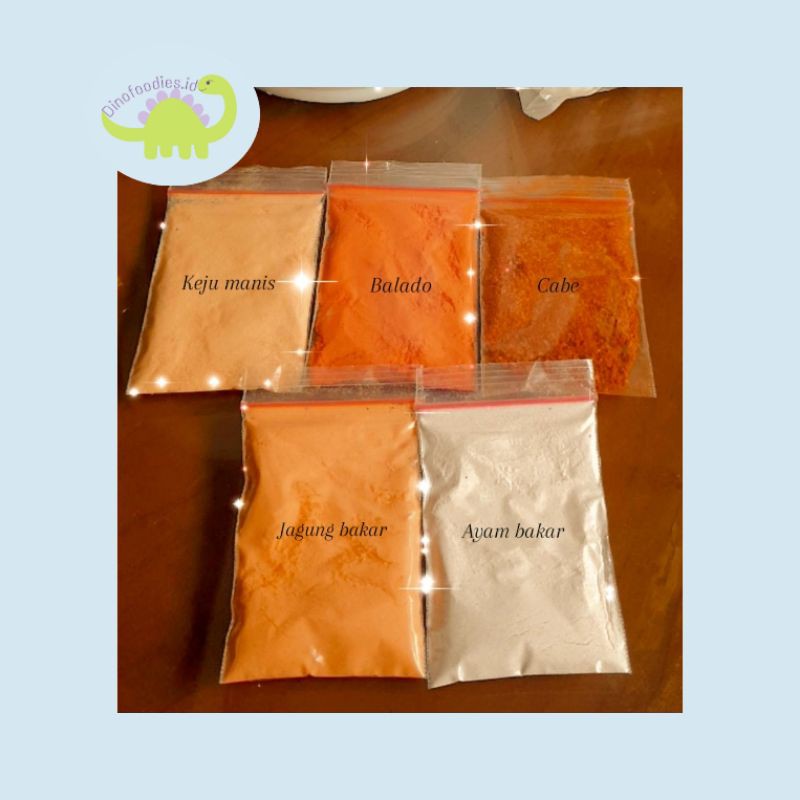 

Bumbu topping tambahan cimol/saos keju/ Bumbu balado/jagung bakar/keju manis/ayam bakar/cabe