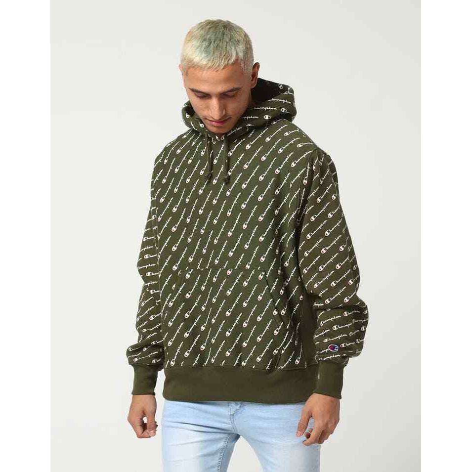 Champion Hoodie Full Print Green Original