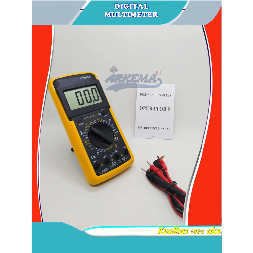 AVO METER | MULTI TESTER DIGITAL DT9205A | MULTIMETER DIGITAL DT9205A | DIGITAL AVO METER