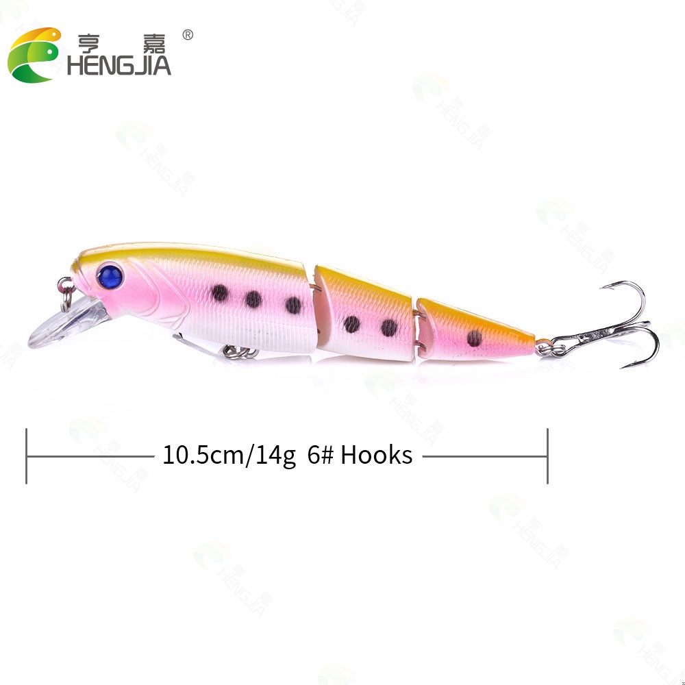 HENGJIA 13PCS/Lot Multi Section Sea Bass Hard Fishing Lure 3D Fish Eyes 3 Segment Crankbaits Minnow Fake Artificial Bait Suit For Fishing Carp Tackle