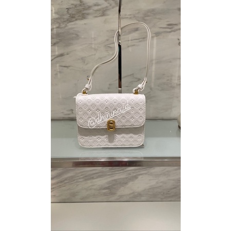 Buttonscarves Audrey Monogram Bag White Small