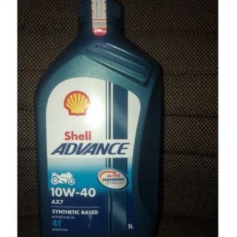 OLI MESIN MOTOR SHELL ADVANCE AX7 1L 1 LITER ORI ASLI 100% 10W-40  4T